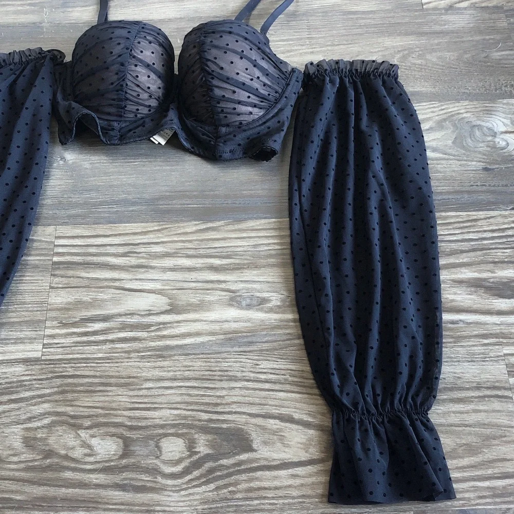Dorina x Raye Natalie Don’t Mesh Dot Bra Top Removable Straps 34C